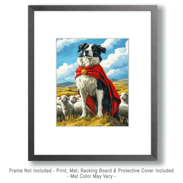 Loyal Border Collie on Guard Art