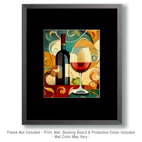 70's Style Wine Bottle and Glass Art