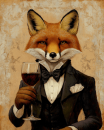 Gentleman Fox with Wine