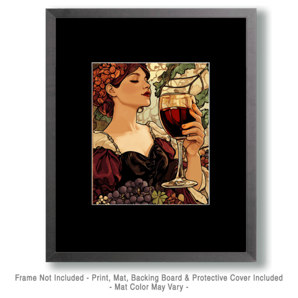 Nouveau Lady Tasting Wine Art