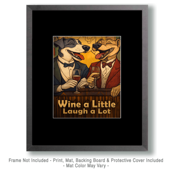 Wine a Little Dogs Art