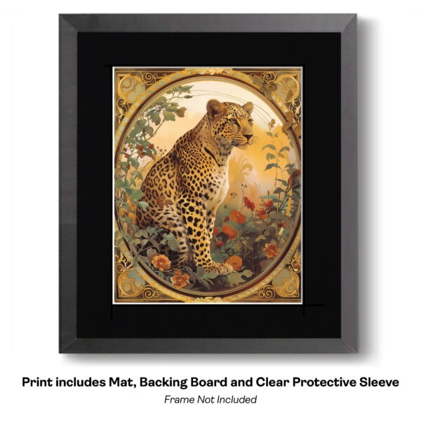 Art Nouveau Tiger in Flower Field Art Print