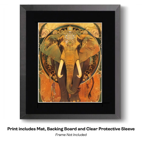 Art Nouveau Royal Elephant Art Print