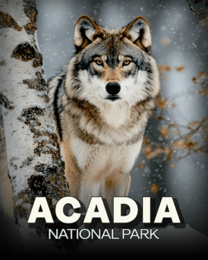 Acadia National Park - Wolf by Birch