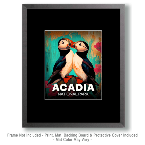 Acadia National Park - Puffins in Love Art