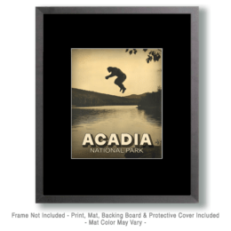 Acadia National Park - Bigfoot Jump in Lake Art
