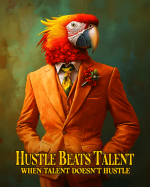 Hustle Beats Talent Motivational Wall Art