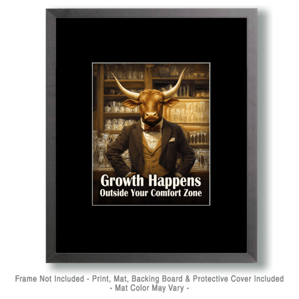 Growth Happens Motivational Wall Art Print