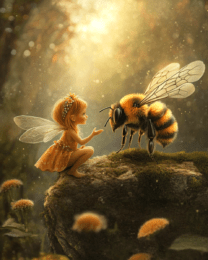 Small Fairy Talking to a Bee