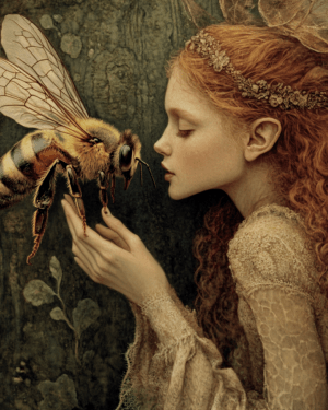 Fairy Talking to a Bee