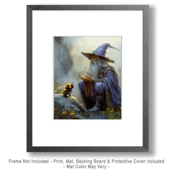 Wizard Telling a Story to a Bee Art