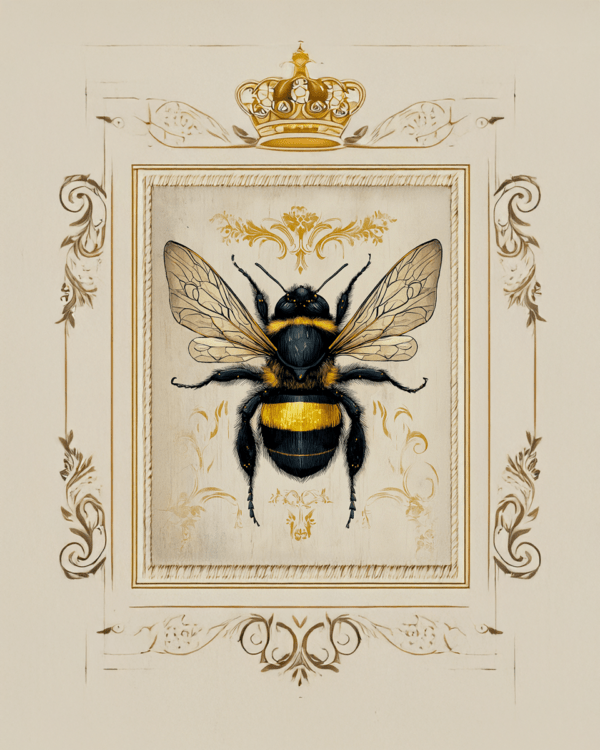 Vintage Bee & Crown