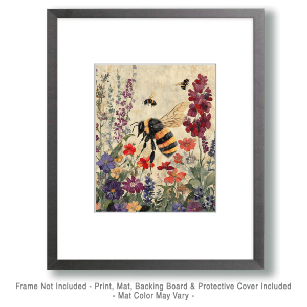 Bee in Wildflowers Art