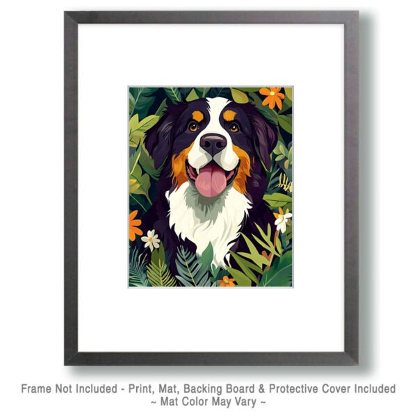 Bernese Mountain Dog In Garden Art