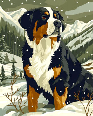 Winter Day Bernese Mountain Dog