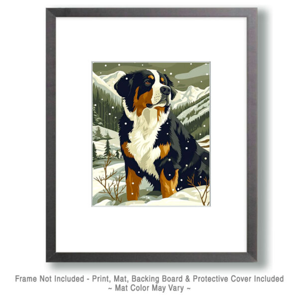 Winter Day Bernese Mountain Dog Art