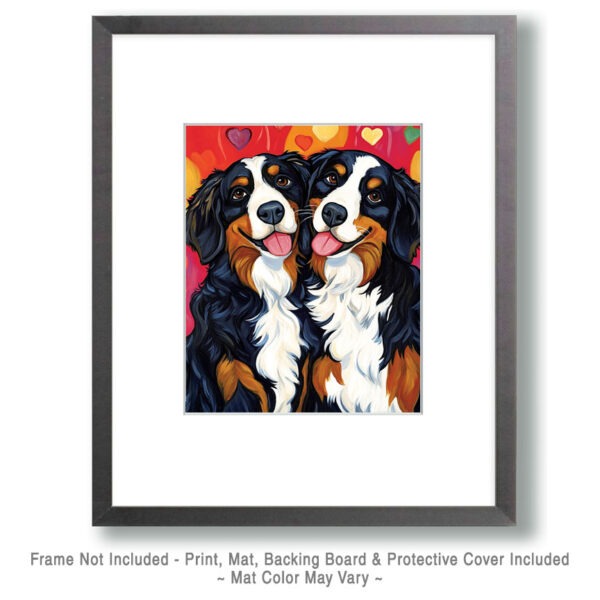 Bernese Mountain Dogs in Love Art