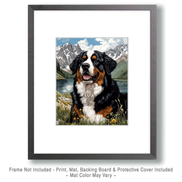 Bernese Mountain Dog in the Mountains Art