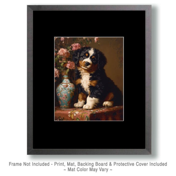 Bernese Mountain Dog Puppy by Vase Art