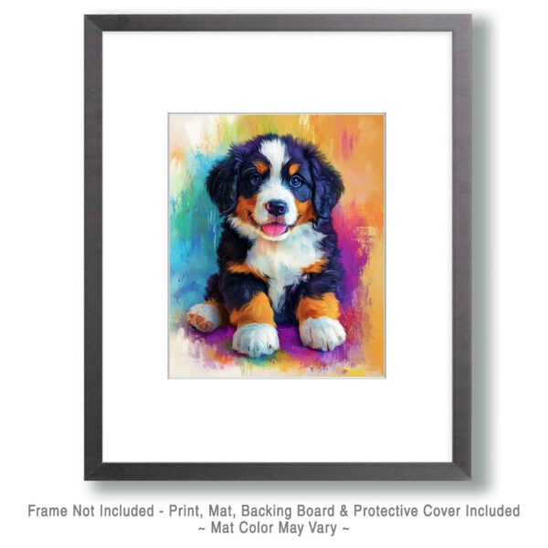 Watercolor Bernese Mountain Dog Puppy Art