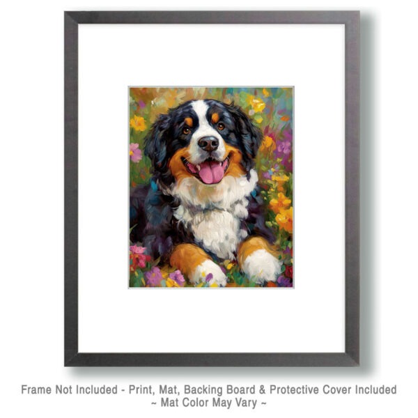 Floral Bernese Mountain Dog Art