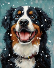 Bernese Mountain Dog Snowfall