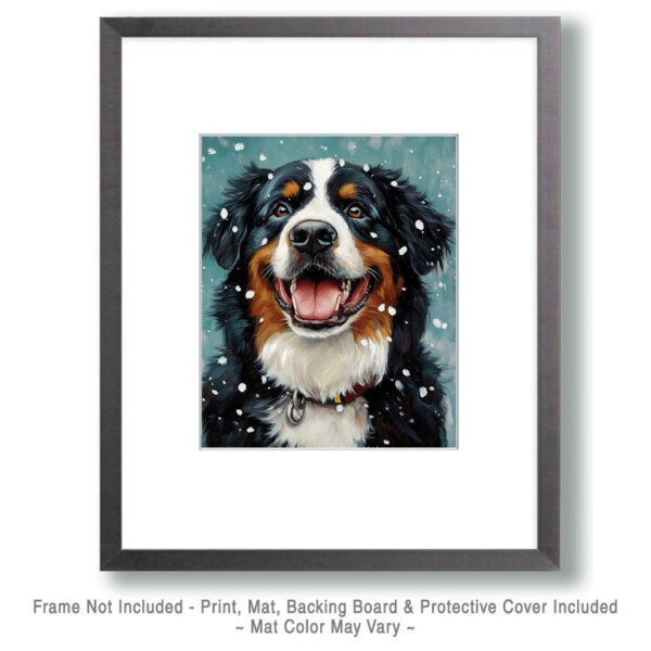 Bernese Mountain Dog Snowfall Art