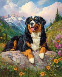 Bernese Mountain Dog Relaxing