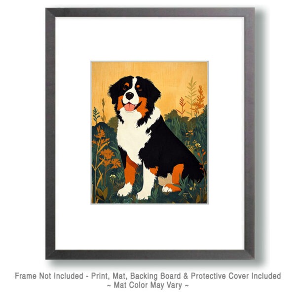 Mid-Century Modern Bernese Mountain Dog Art