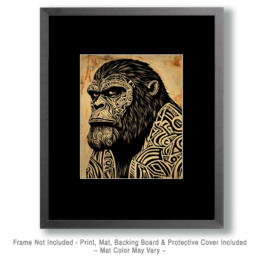 Bigfoot Tattoo Woodblock Art