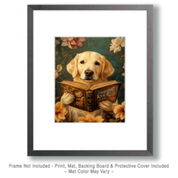 Labrador Retriever Reading the House Rules Art