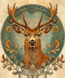 Buck Deer 1 Art Nouveau art print