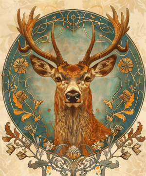 Buck Deer 1 Art Nouveau art print