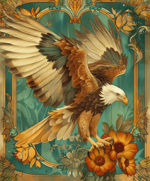 Eagle 2 Art Nouveau Art Print