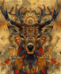 Elk 1 Art Nouveau Art Print