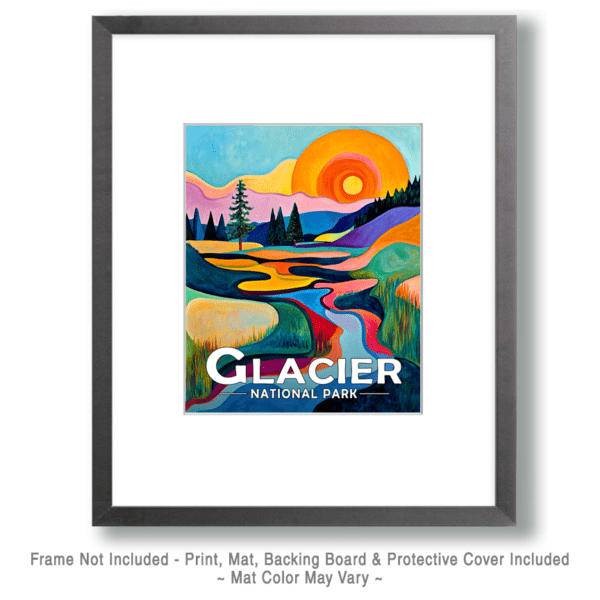 Glacier National Park - Abstract Two Medicine River Scene Art