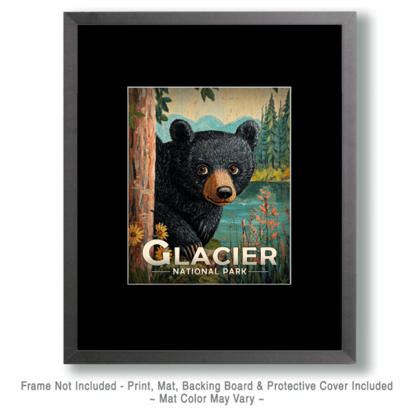 Glacier National Park - Peek-a-Boo Bear Art