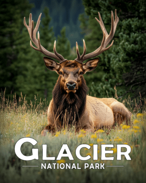 Glacier National Park - Bull Elk Resting