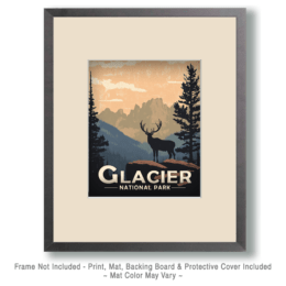 Glacier National Park - Elk Silhouette Art