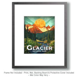 Glacier National Park - Stylized Sunrise Art
