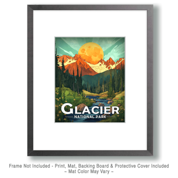 Glacier National Park - Stylized Sunrise Art