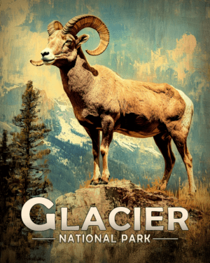 Glacier National Park - Vintage Bighorn Ram