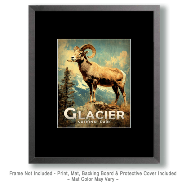 Glacier National Park - Vintage Bighorn Ram Art