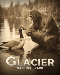 Glacier National Park - Bigfoot Talking to a Canadian Goose