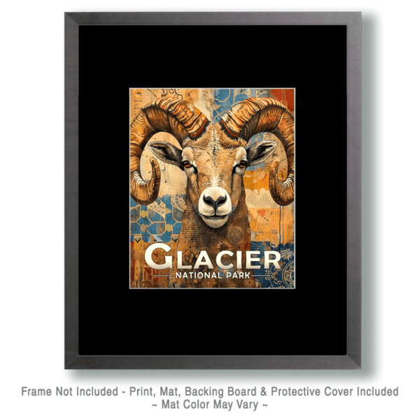 Glacier National Park - Stylized Bighorn Ram Art