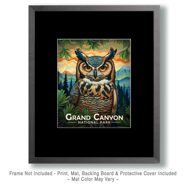 Grand Canyon National Park - Folk Art Owl Art