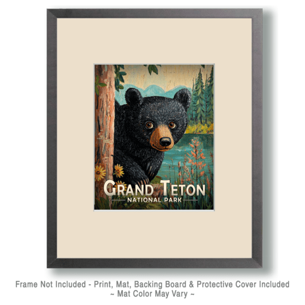 Grand Teton National Park - Peek-a-Boo Bear Art