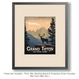 Grand Teton National Park - Elk Silhouette Art