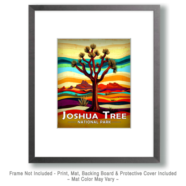 Joshua Tree National Park - Abstract Tree and Mountains Art