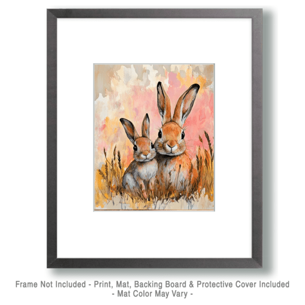 Rabbit Mother and Baby Art